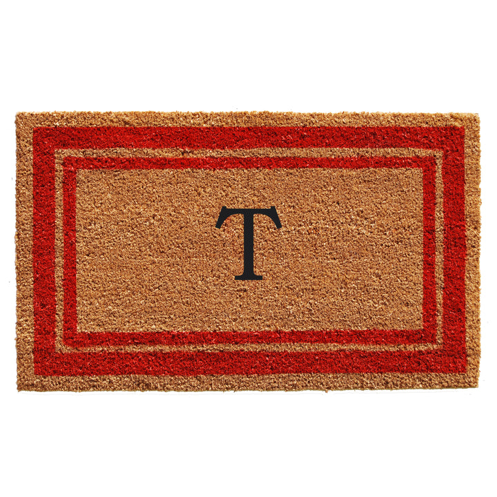 Red Border Monogram Doormat