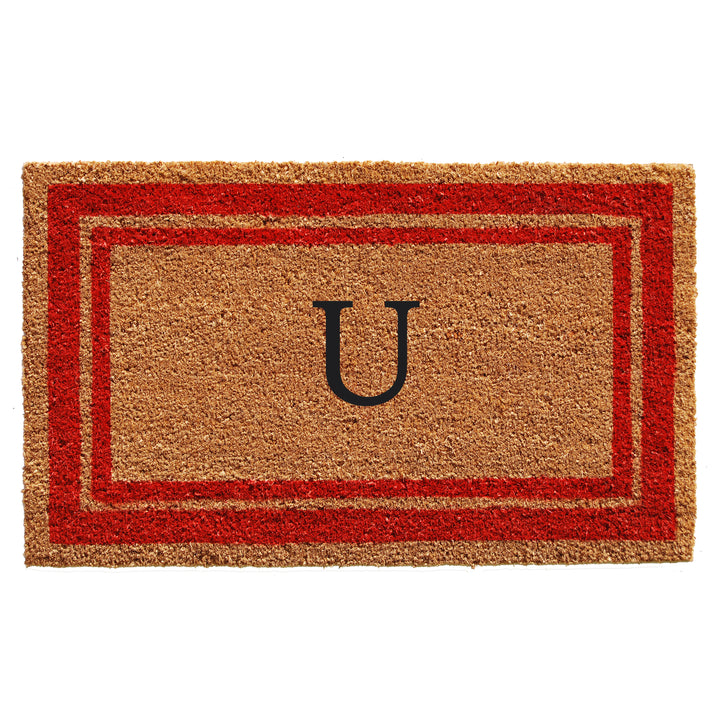 Red Border Monogram Doormat