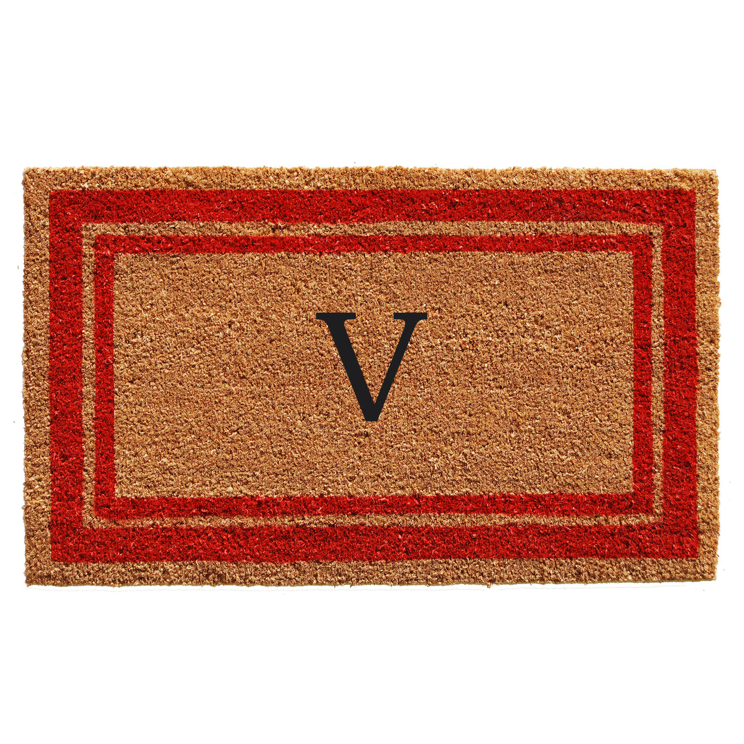 Red Border Monogram Doormat