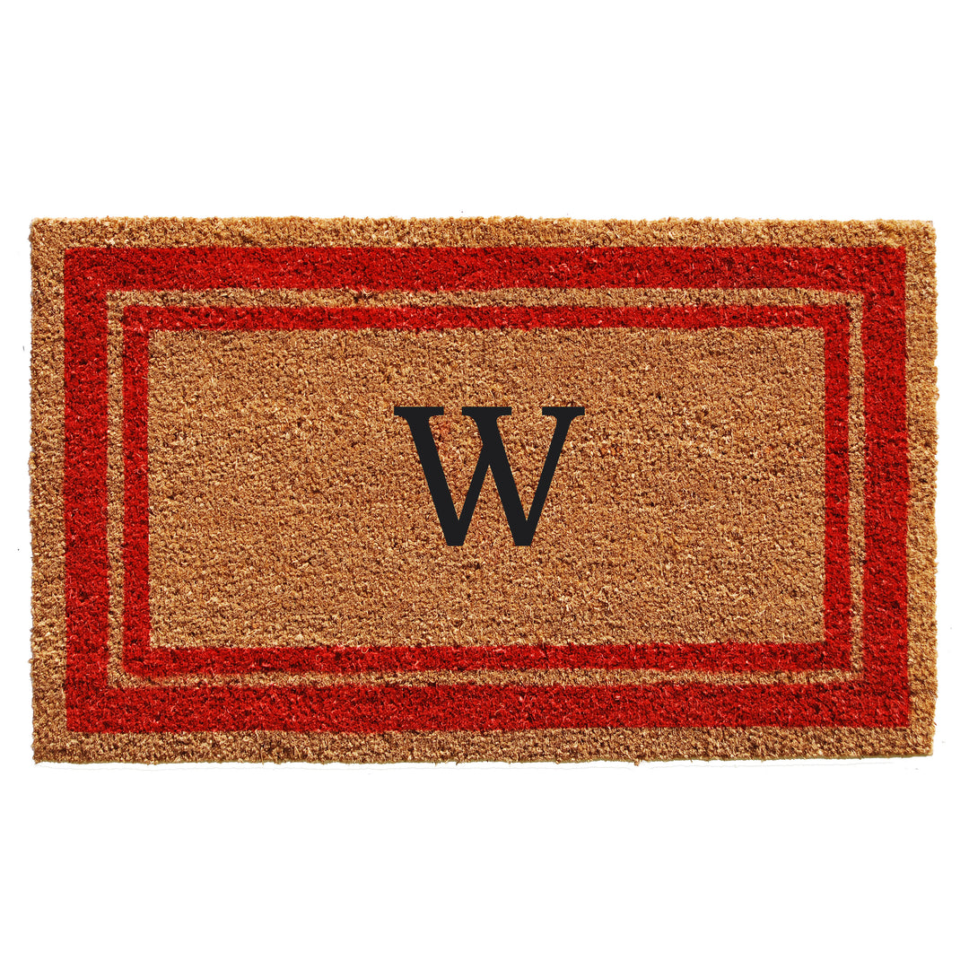 Red Border Monogram Doormat