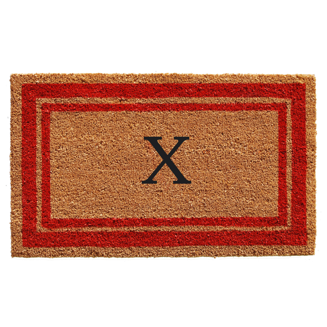 Red Border Monogram Doormat
