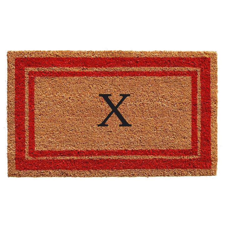 Red Border Monogram Doormat