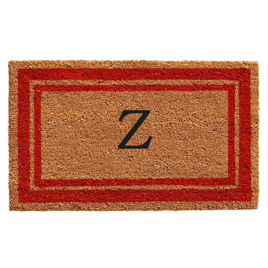 Red Border Monogram Doormat
