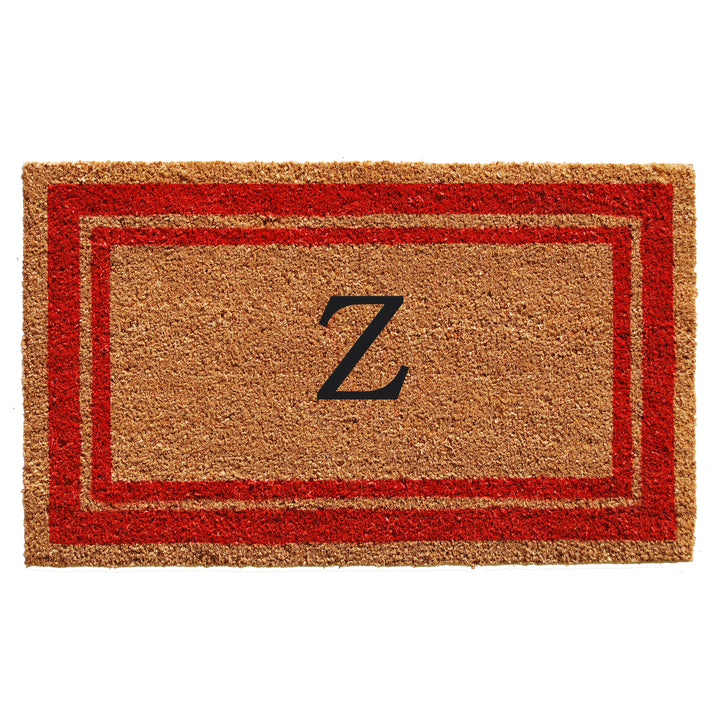 Red Border Monogram Doormat