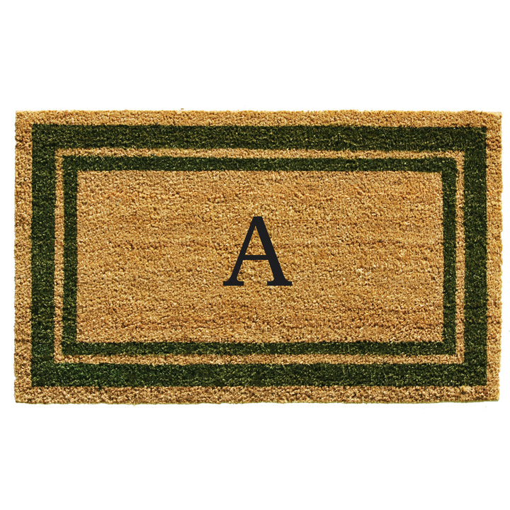 Sage Green Border Monogram Doormat