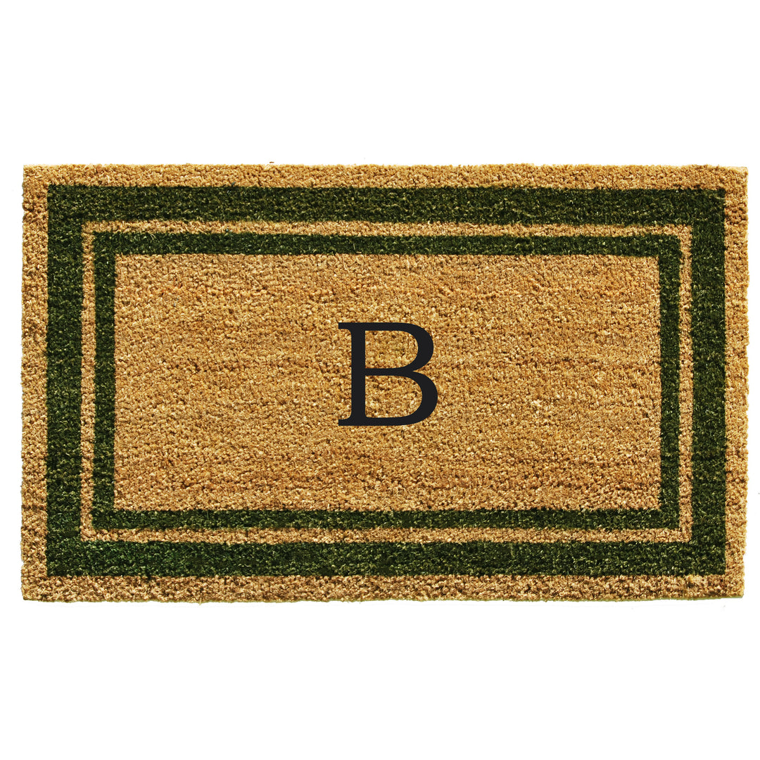 Sage Green Border Monogram Doormat