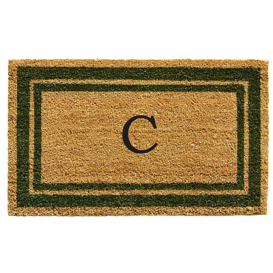 Sage Green Border Monogram Doormat