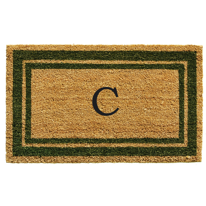 Sage Green Border Monogram Doormat