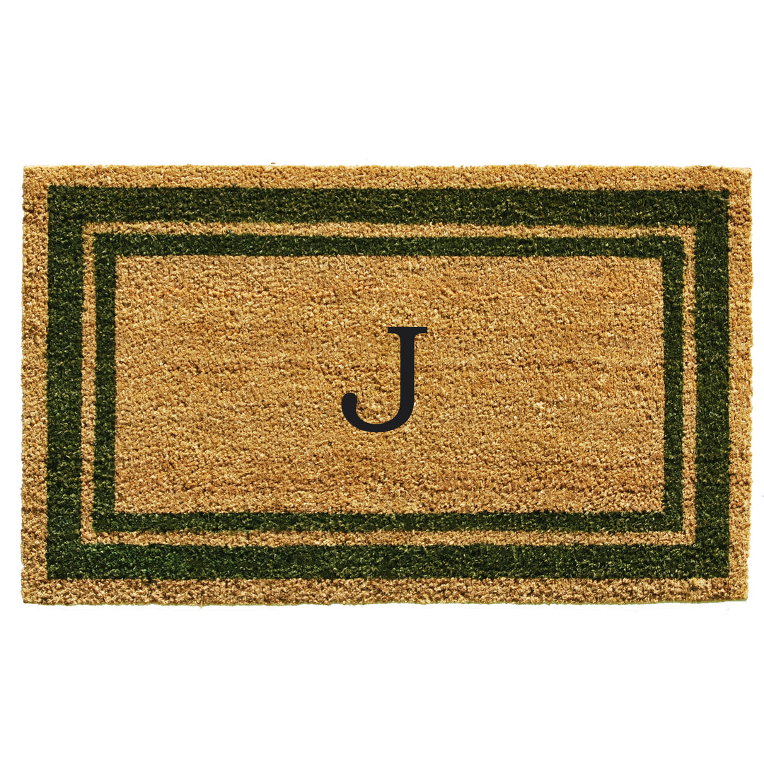 Sage Green Border Monogram Doormat