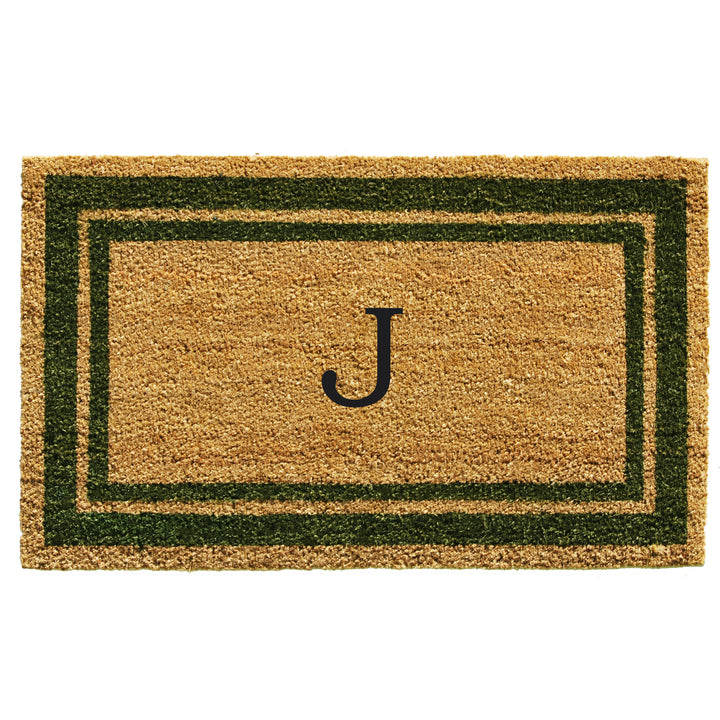 Sage Green Border Monogram Doormat