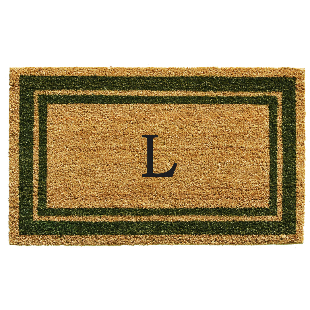 Sage Green Border Monogram Doormat