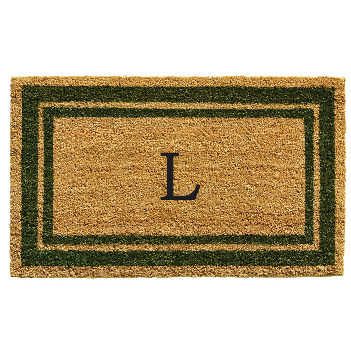 Sage Green Border Monogram Doormat