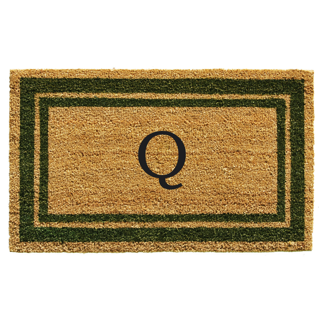 Sage Green Border Monogram Doormat