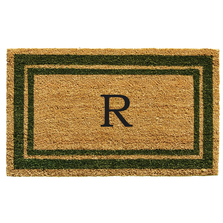 Sage Green Border Monogram Doormat