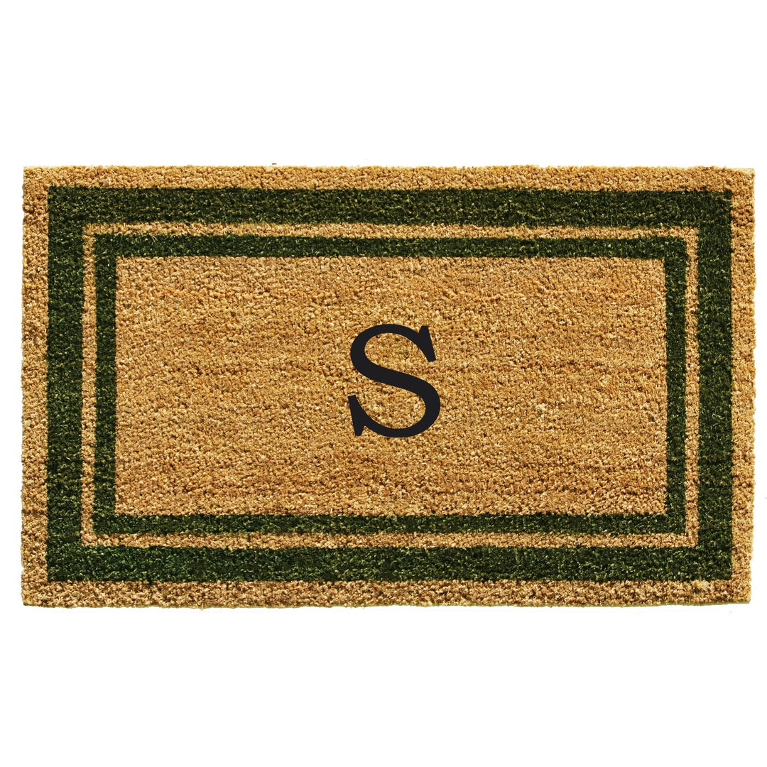 Sage Green Border Monogram Doormat