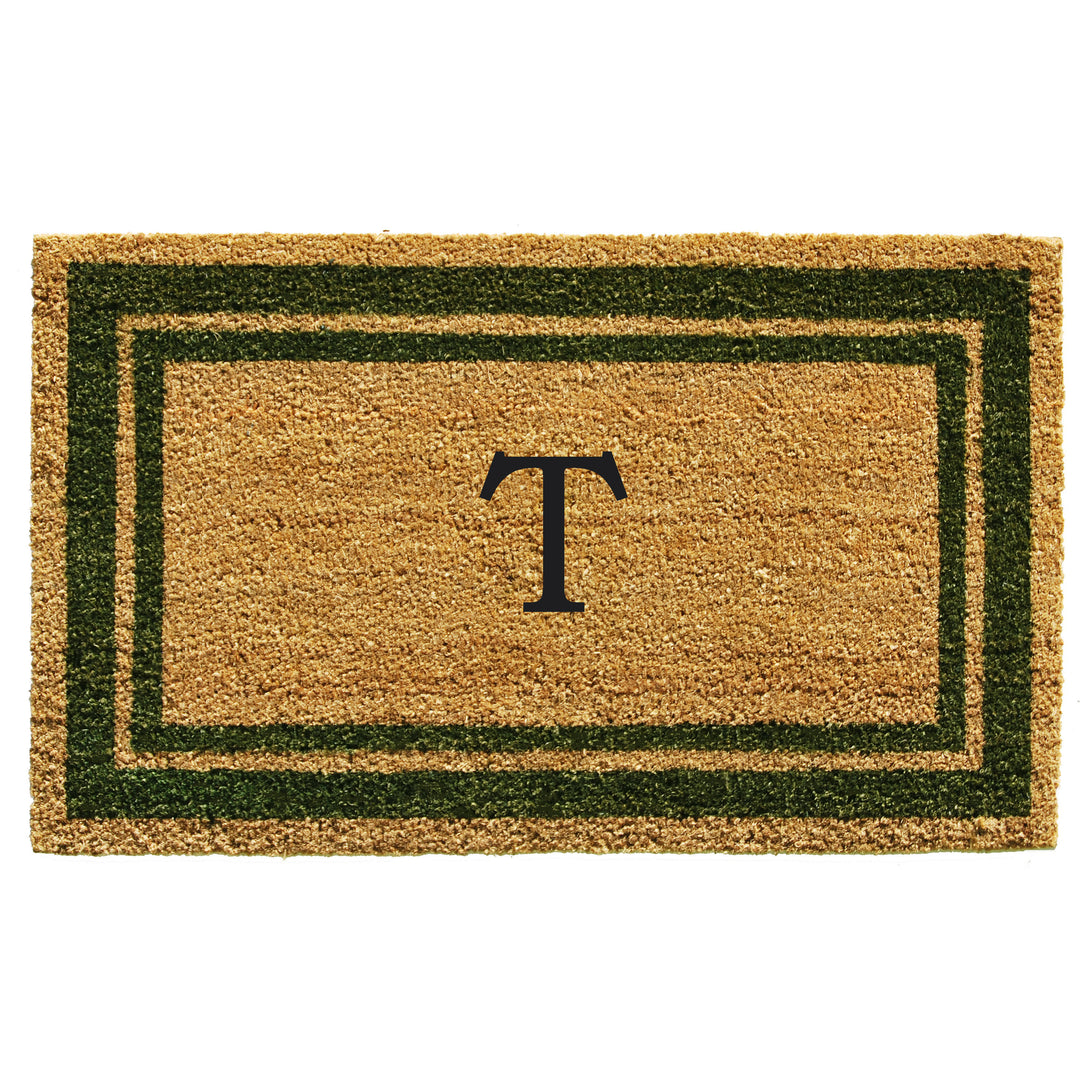 Sage Green Border Monogram Doormat