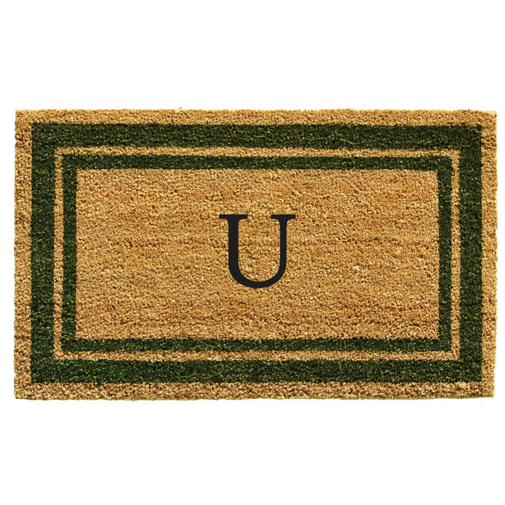 Sage Green Border Monogram Doormat