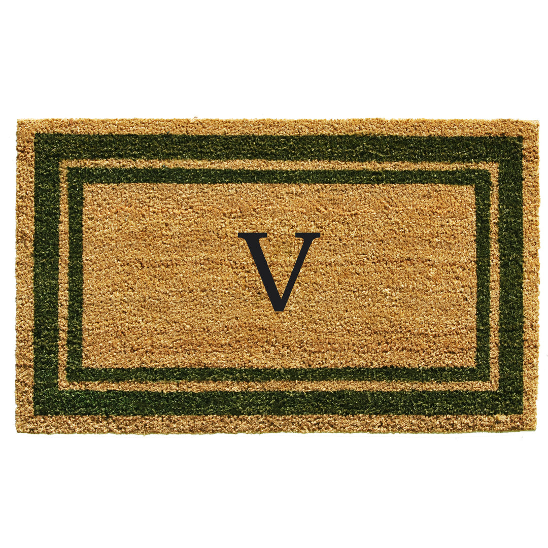 Sage Green Border Monogram Doormat