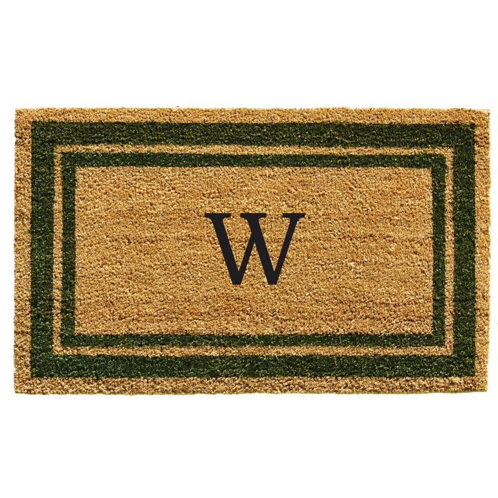 Sage Green Border Monogram Doormat