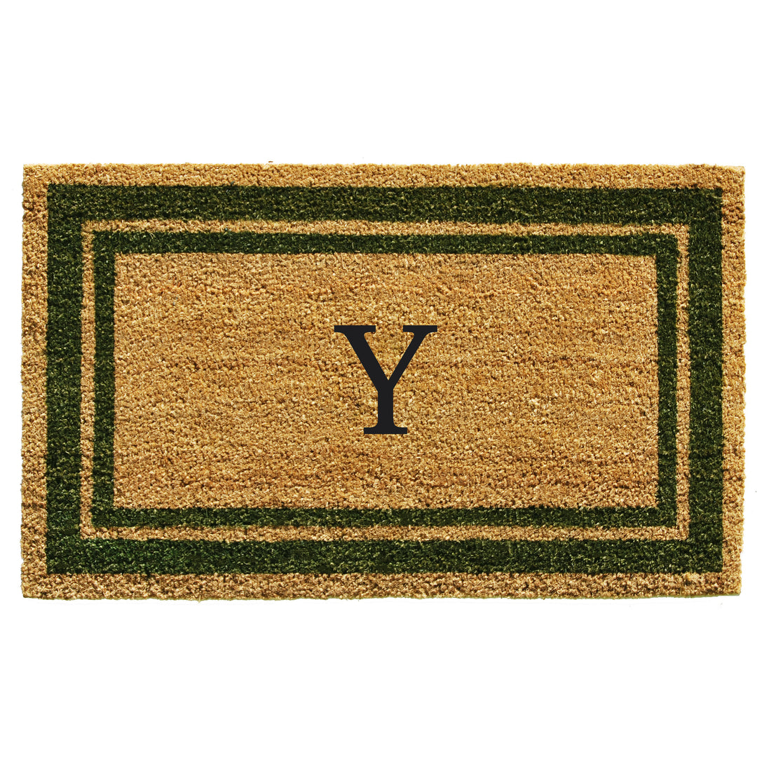 Sage Green Border Monogram Doormat