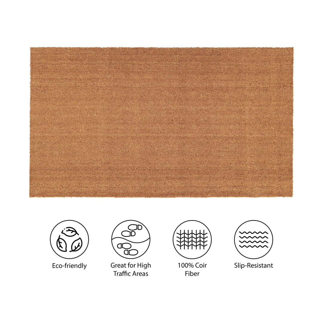 Natural Coir with Vinyl Backing Doormat