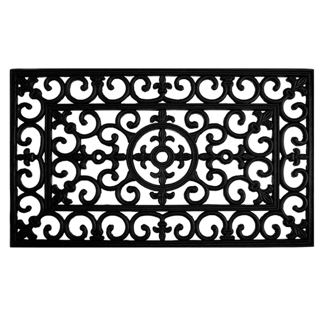 Fleur De Lis Rubber Doormat 18"x30"
