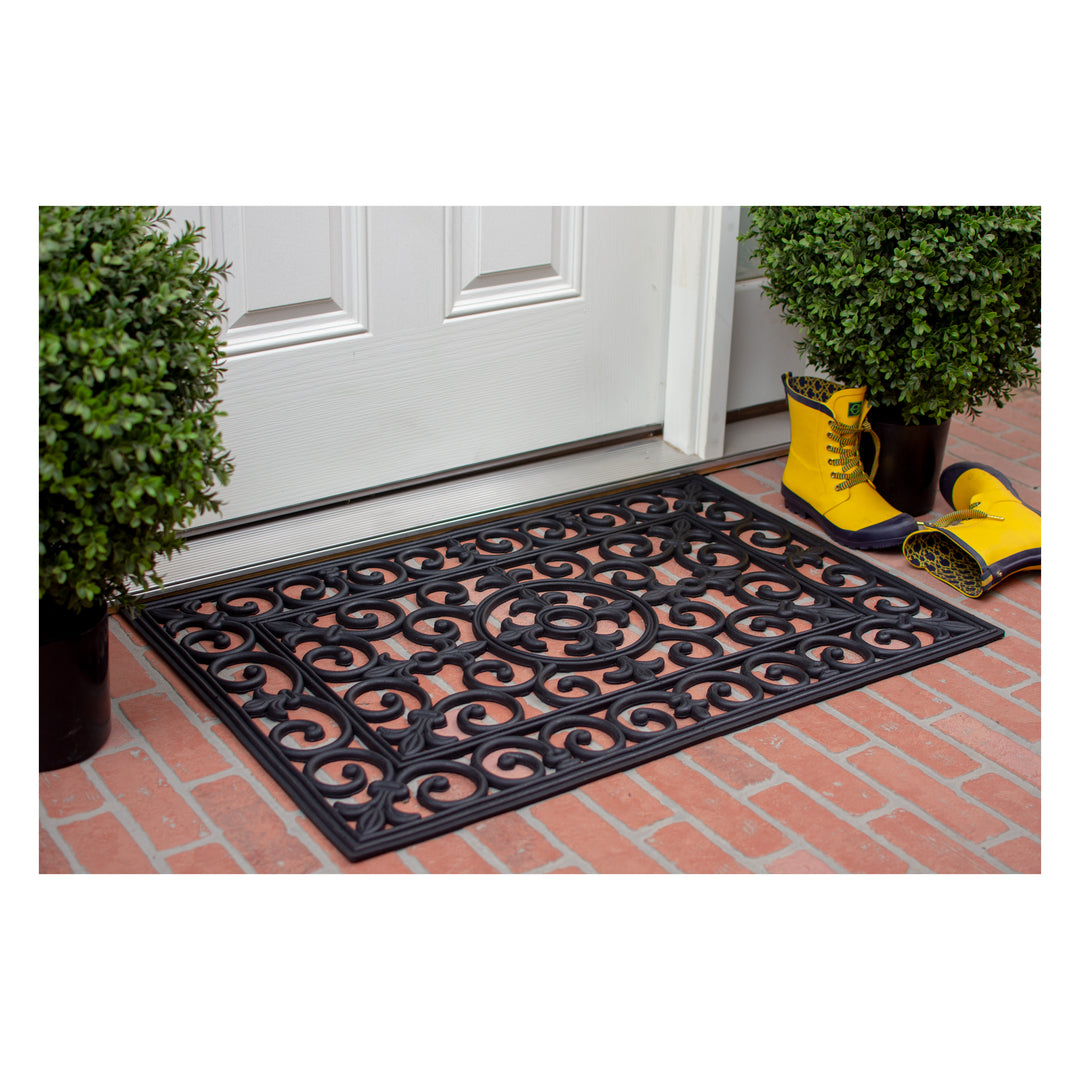 Fleur De Lis Rubber Doormat 24"x36"