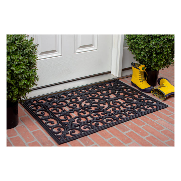 Fleur De Lis Rubber Doormat 24"x36"
