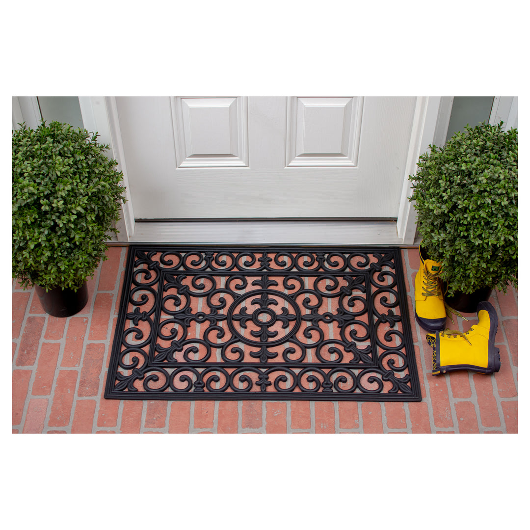Fleur De Lis Rubber Doormat 24"x36"