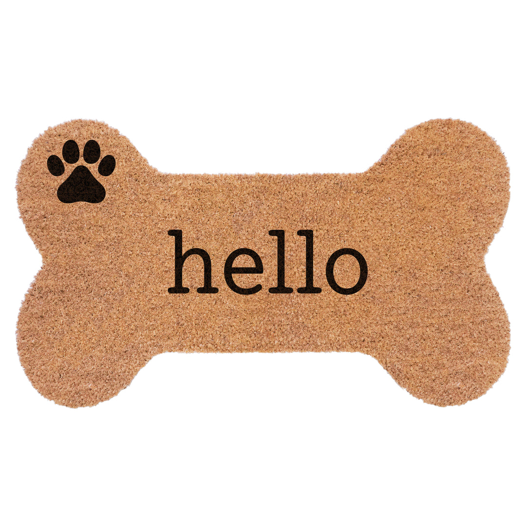 Dog Bone Shape Hello Paw Print