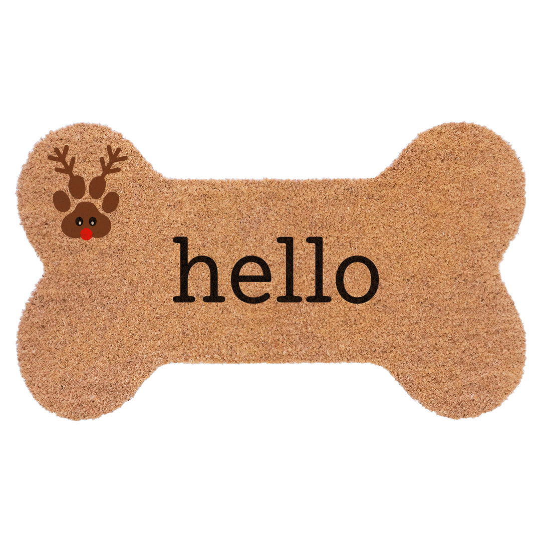 Dog Bone Shape Hello Reindeer