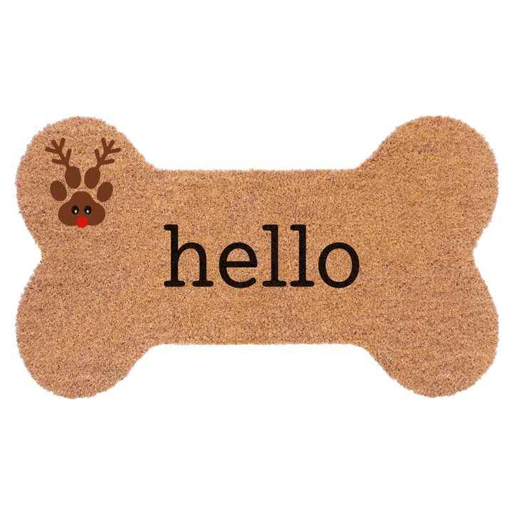 Dog Bone Shape Hello Reindeer