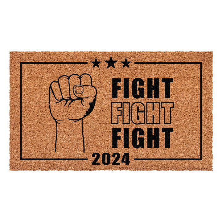 Black Fight Doormat