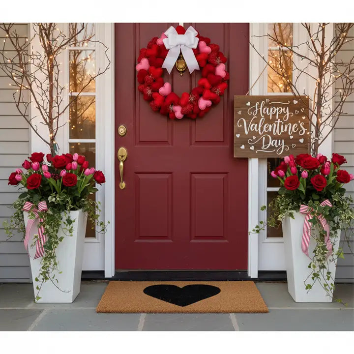 Red Heart Doormat
