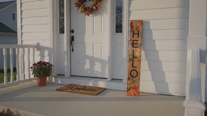 Hello Pumpkin Spice Porch Leaner