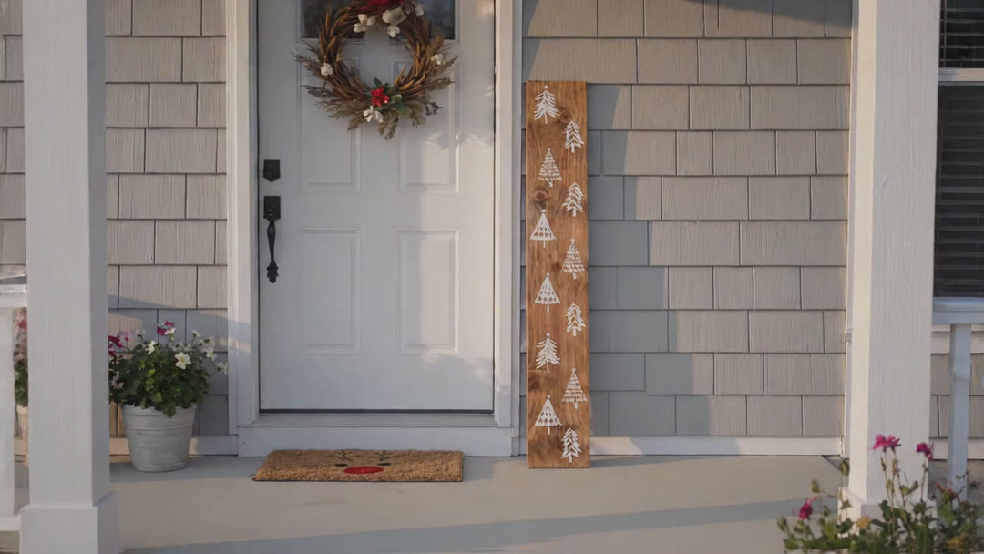 Christmas Tree Farm White Porch Leaner
