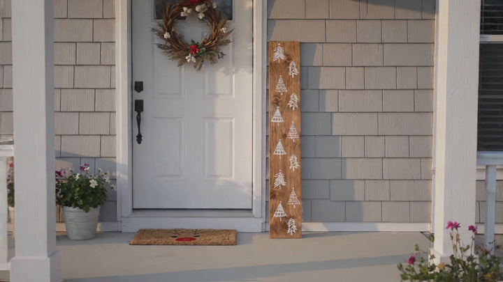 Christmas Tree Farm White Porch Leaner
