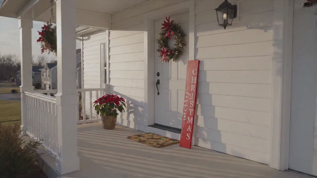 Red Merry Christmas Porch Leaner